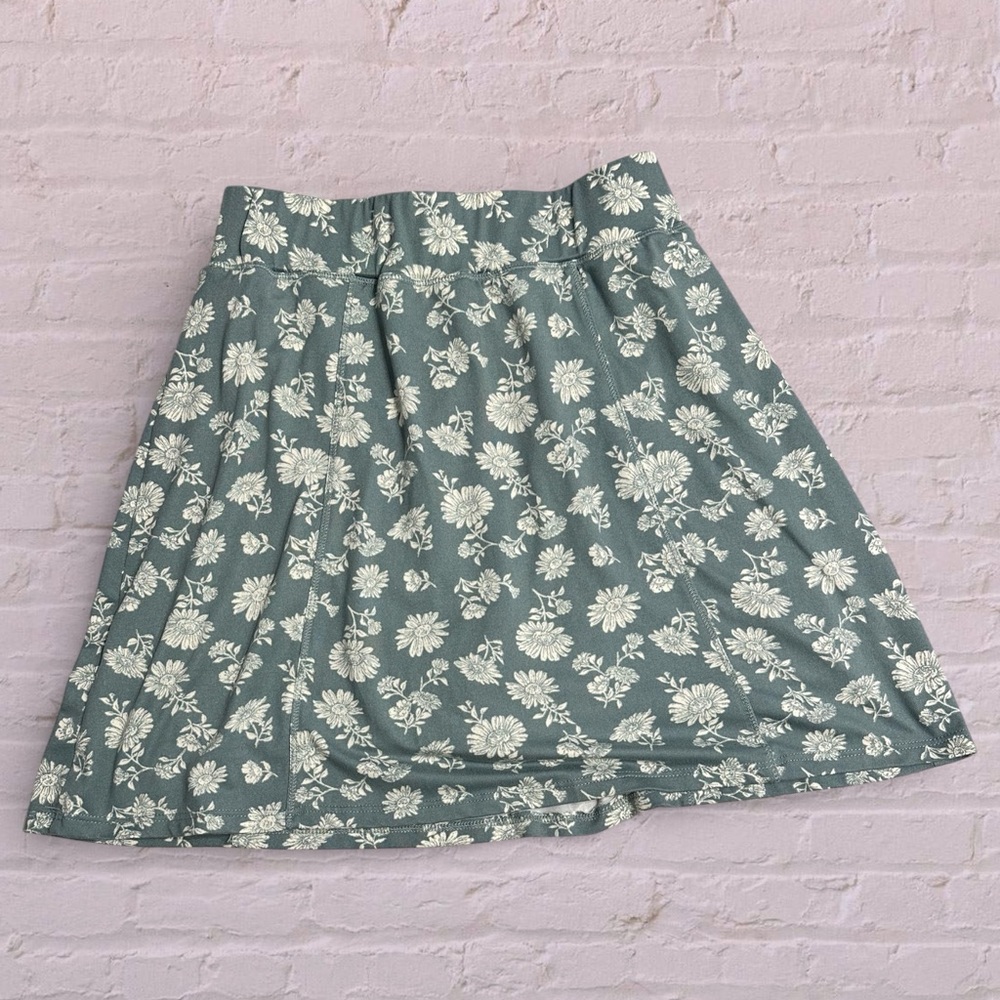 Floral Print Kids Skirt in Green
